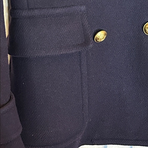 J. Crew Women's Dark Blue Peacoat with Gold Buttons - Picture 4 of 14